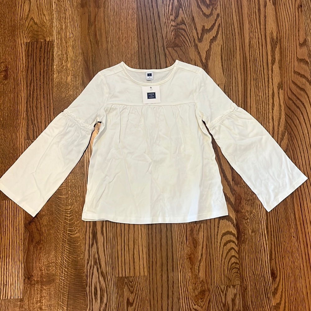 NWT Janie and Jack Off-White Tulip Sleeve Shirt